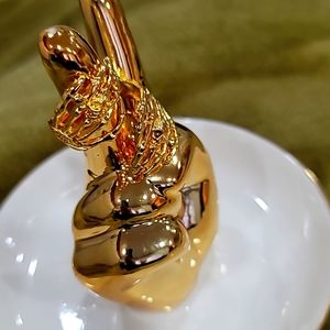 Gold plated Skeleton Hand bones Ring 9